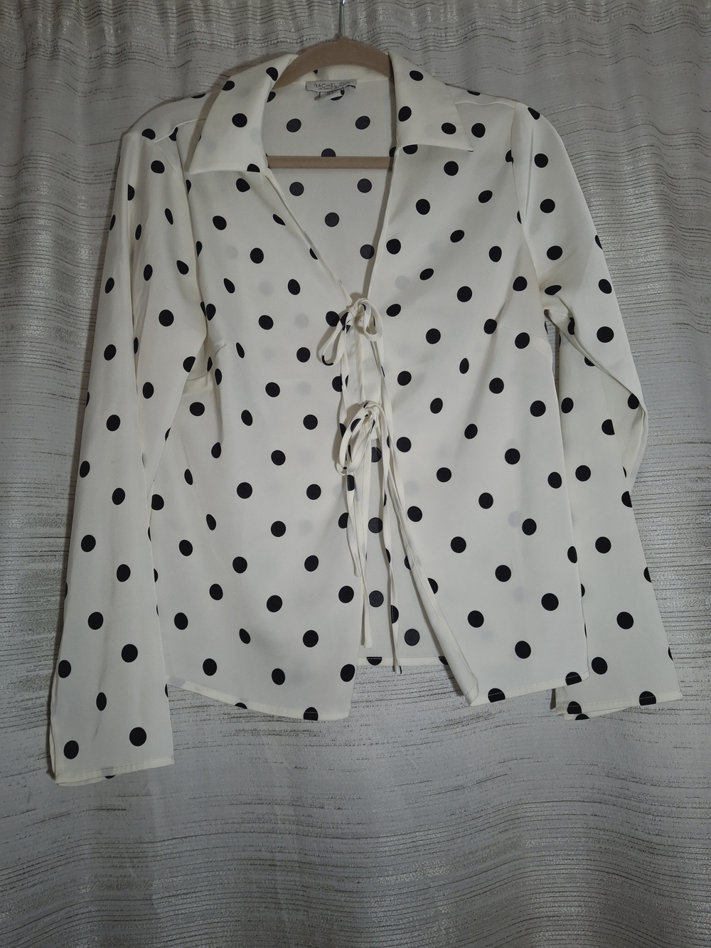 Rachel Zoe Black Polka Dot Blouse on Ivory